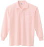 鹿の子長袖ポロシャツのカラー011（ピンク）